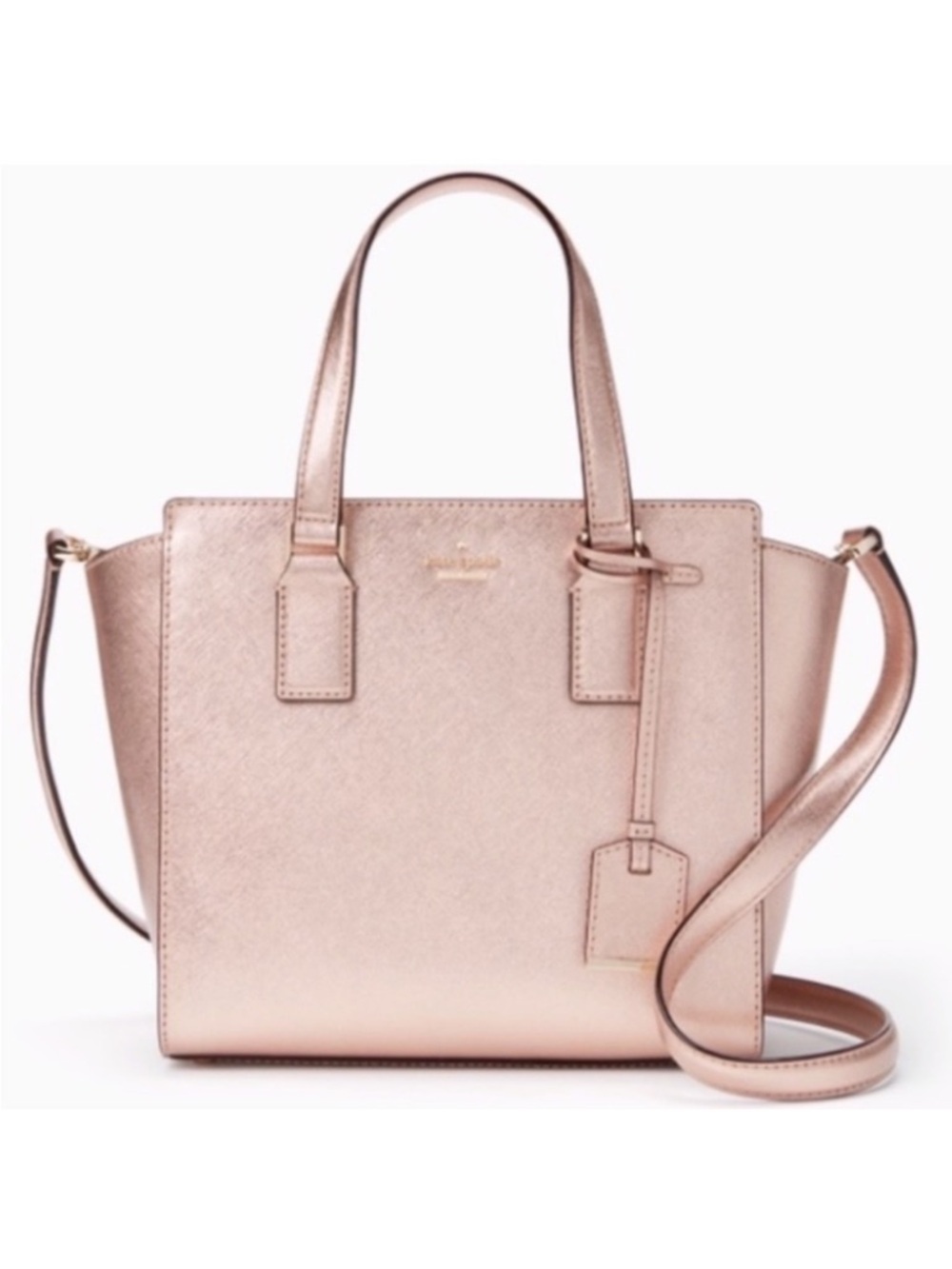 Kate Spade Cameron Street Small Hayden Rose Gold Leather Crossbody Satchel